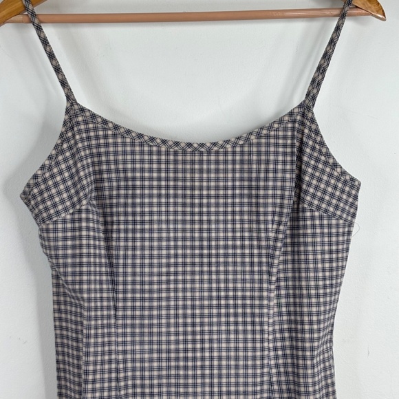VTG 90s JONATHAN MARTIN Plaid Mini Dress Preppy Academia Retro Office Siren Y2K - Picture 2 of 9